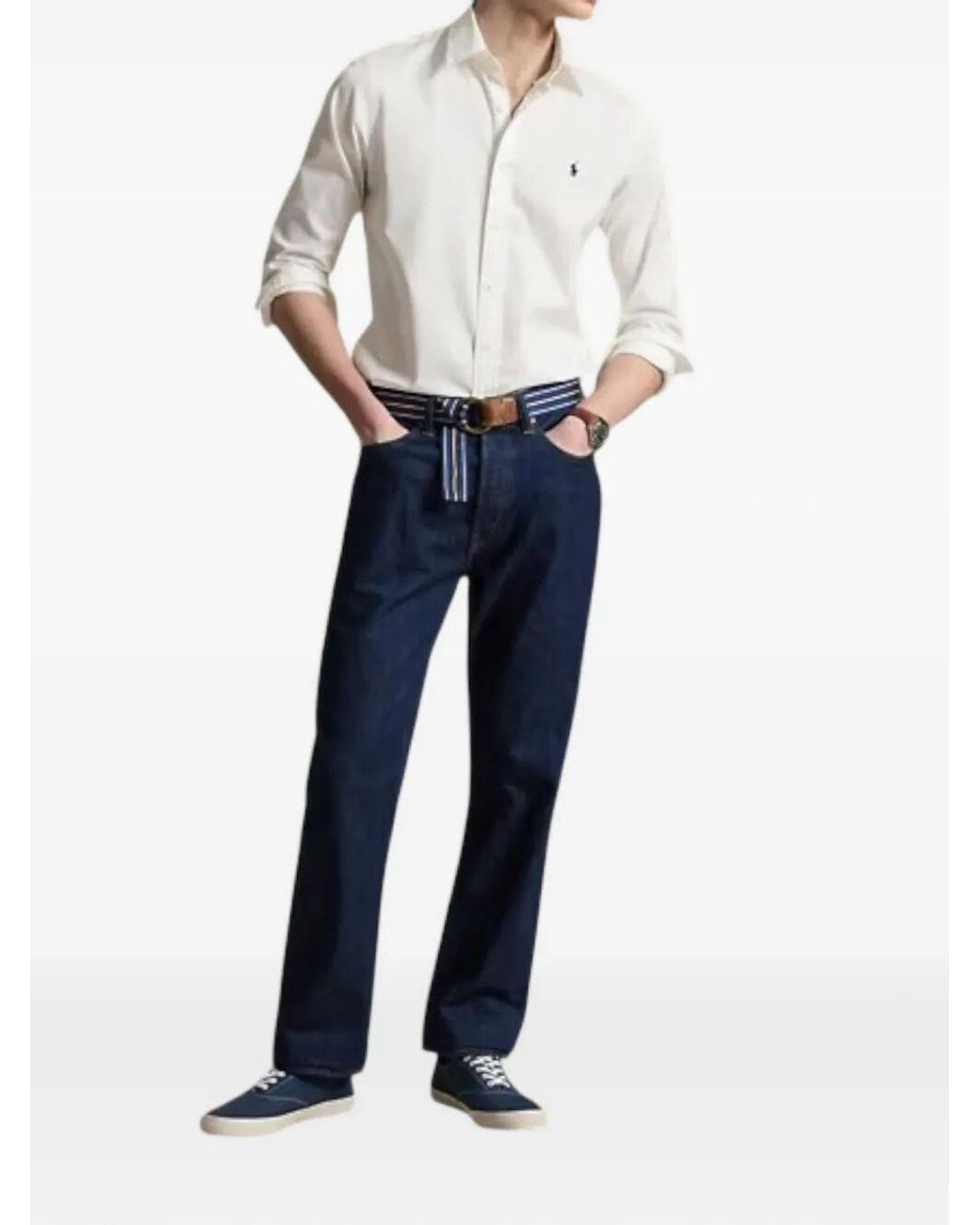 Polo Ralph Lauren White Long Sleeves Sport Shirt for men