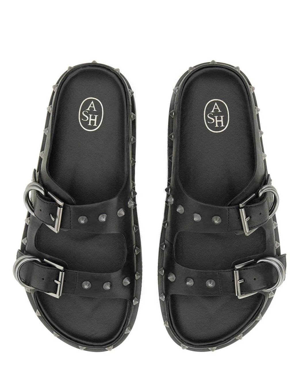 Ash Black Calf Leather "Urus" Sandals