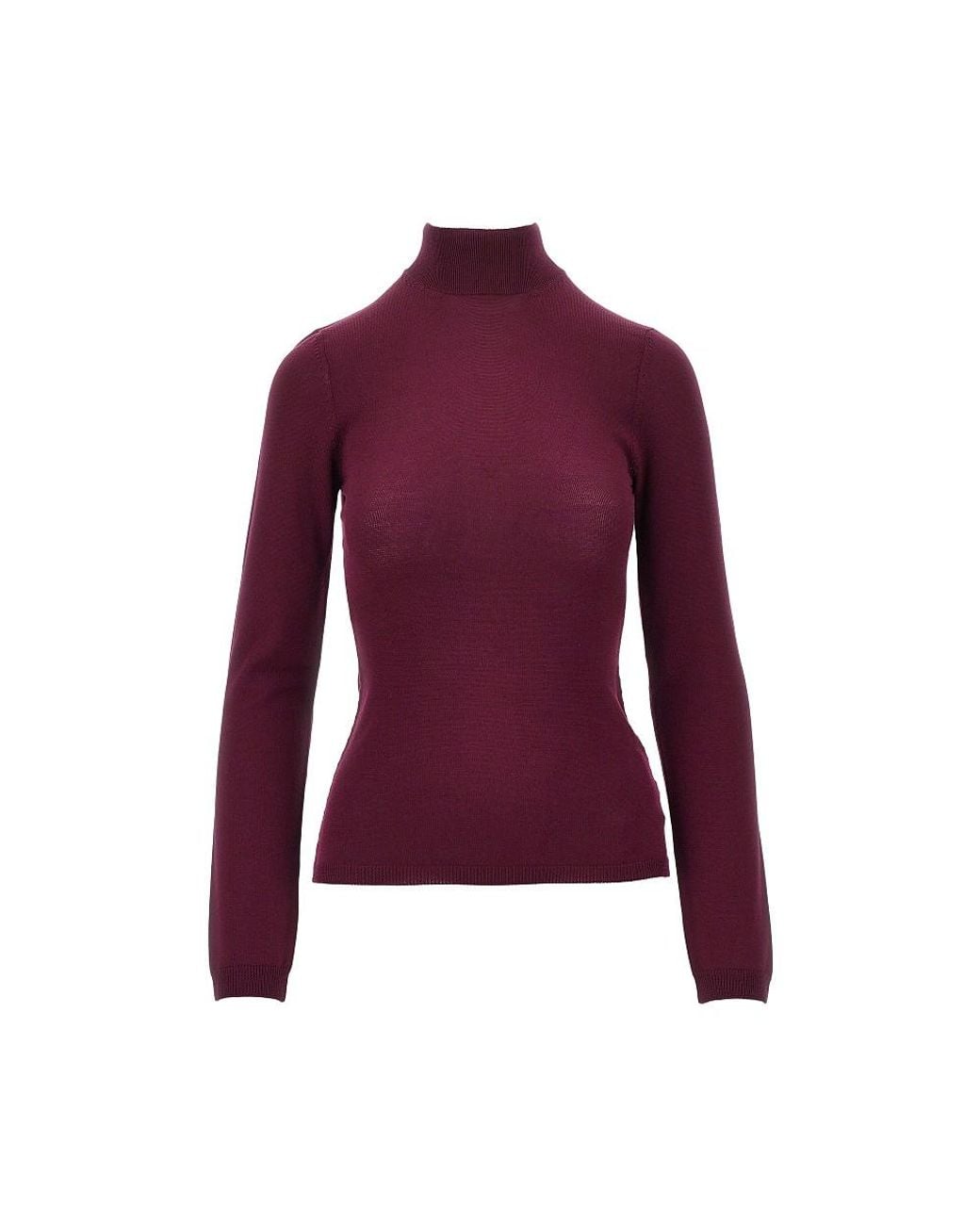 Jil Sander Purple Wool Sweater With Back Slash