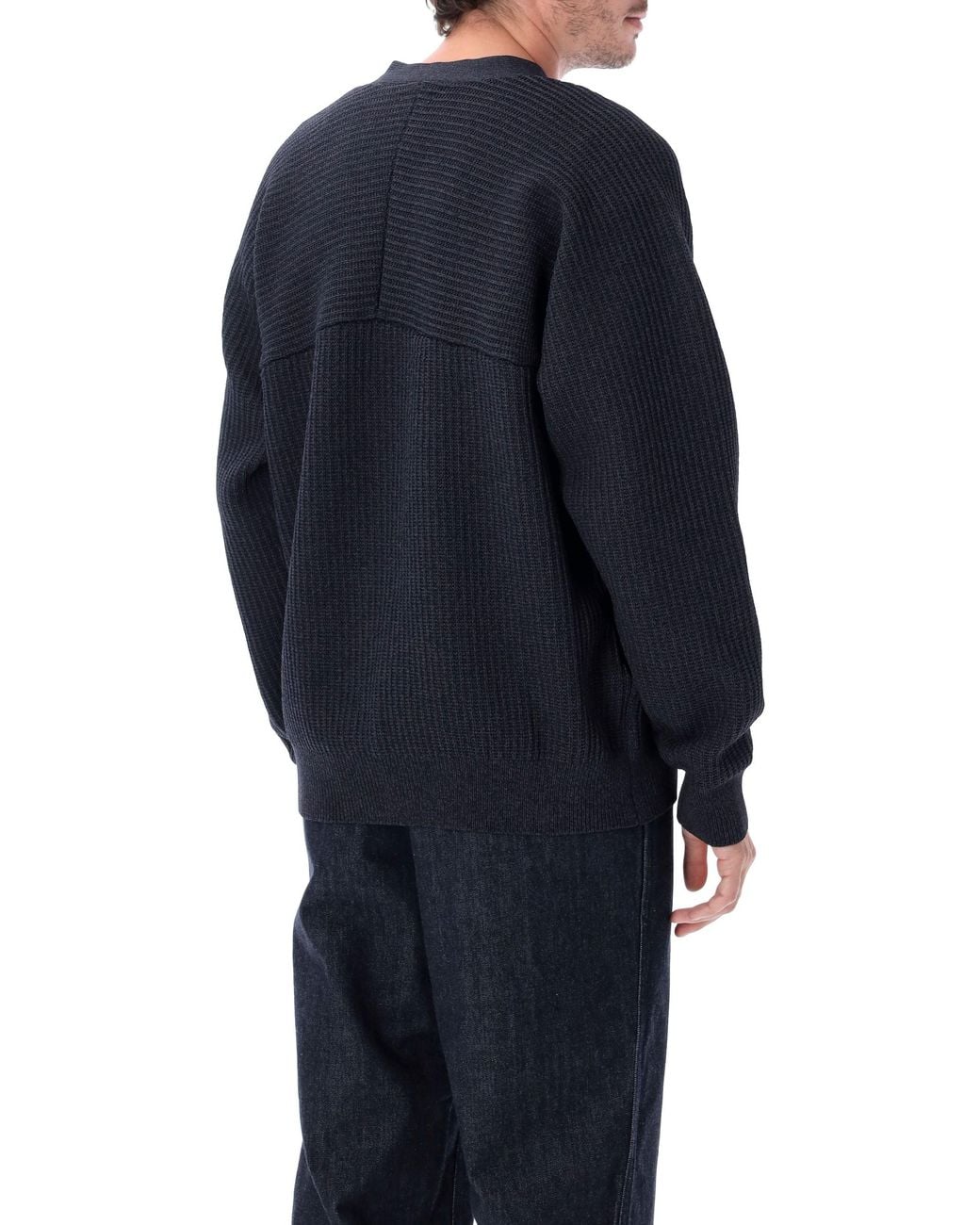 Nanamica Blue 5G Knit Cardigan for men