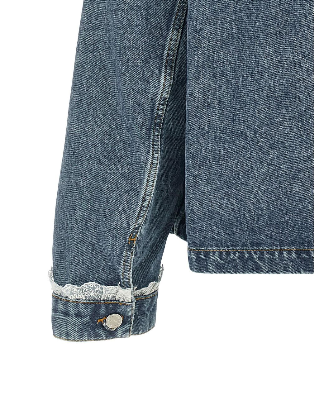 Ganni Blue Denim And Lace Jacket