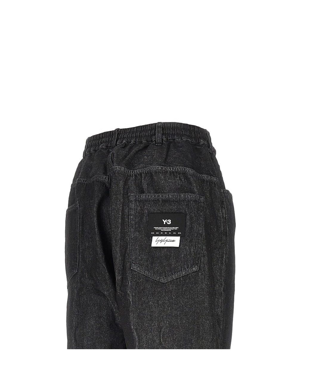 Y-3 Black Loose Fit Denim Pants for men