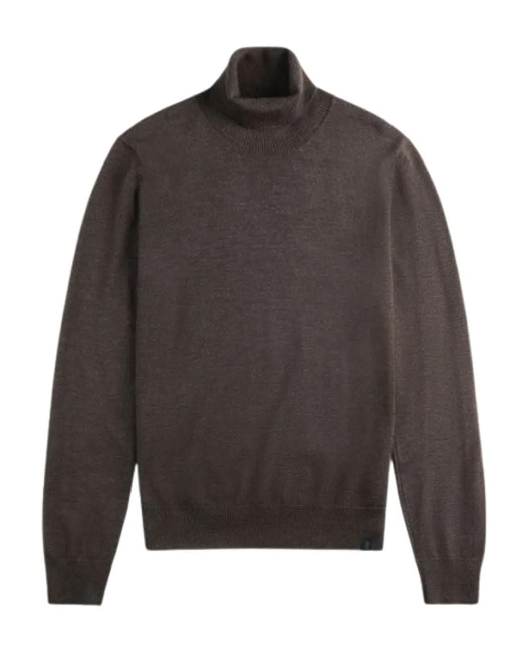 Fay Gray Rolled Neck Ribbed Sweater for men