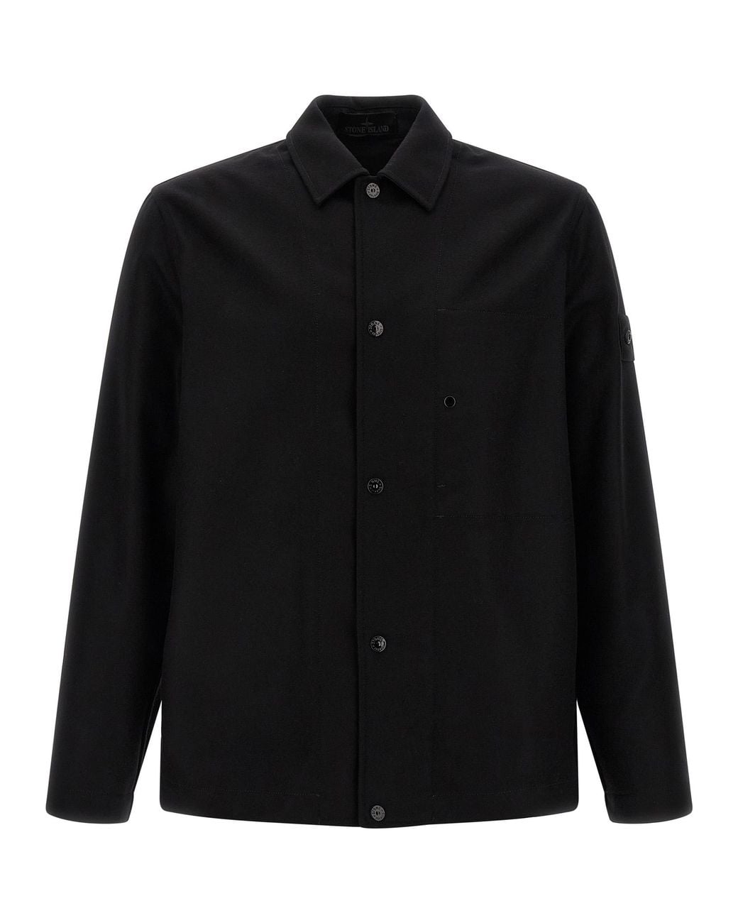 Stone Island Black 'Badge Ghost' Overshirt for men
