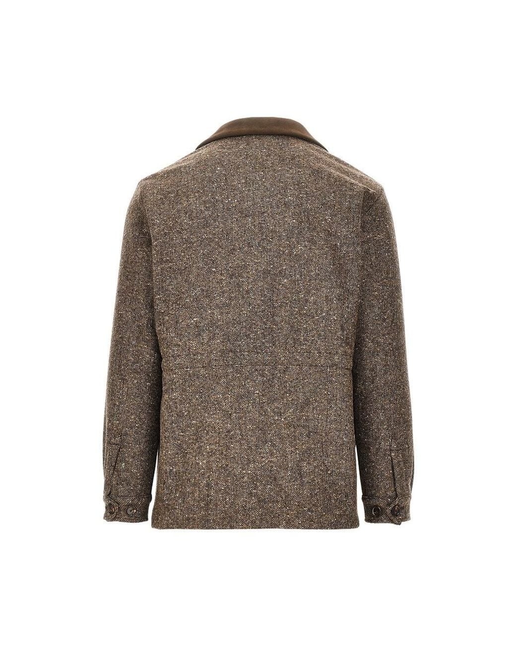 Caruso Brown Dalila Padded Mouliné Jacket for men