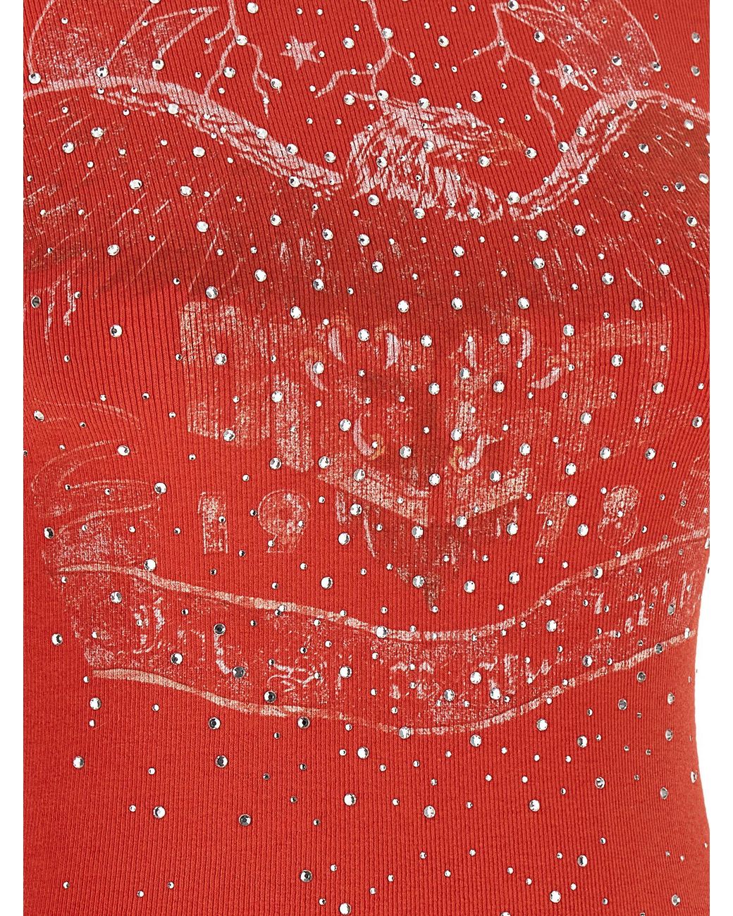 DIESEL Red 'T-Marsy-Rib-Cry' T-Shirt