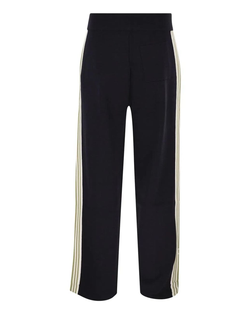 Autry Blue Viscose Track Trousers With Side Stripes for men