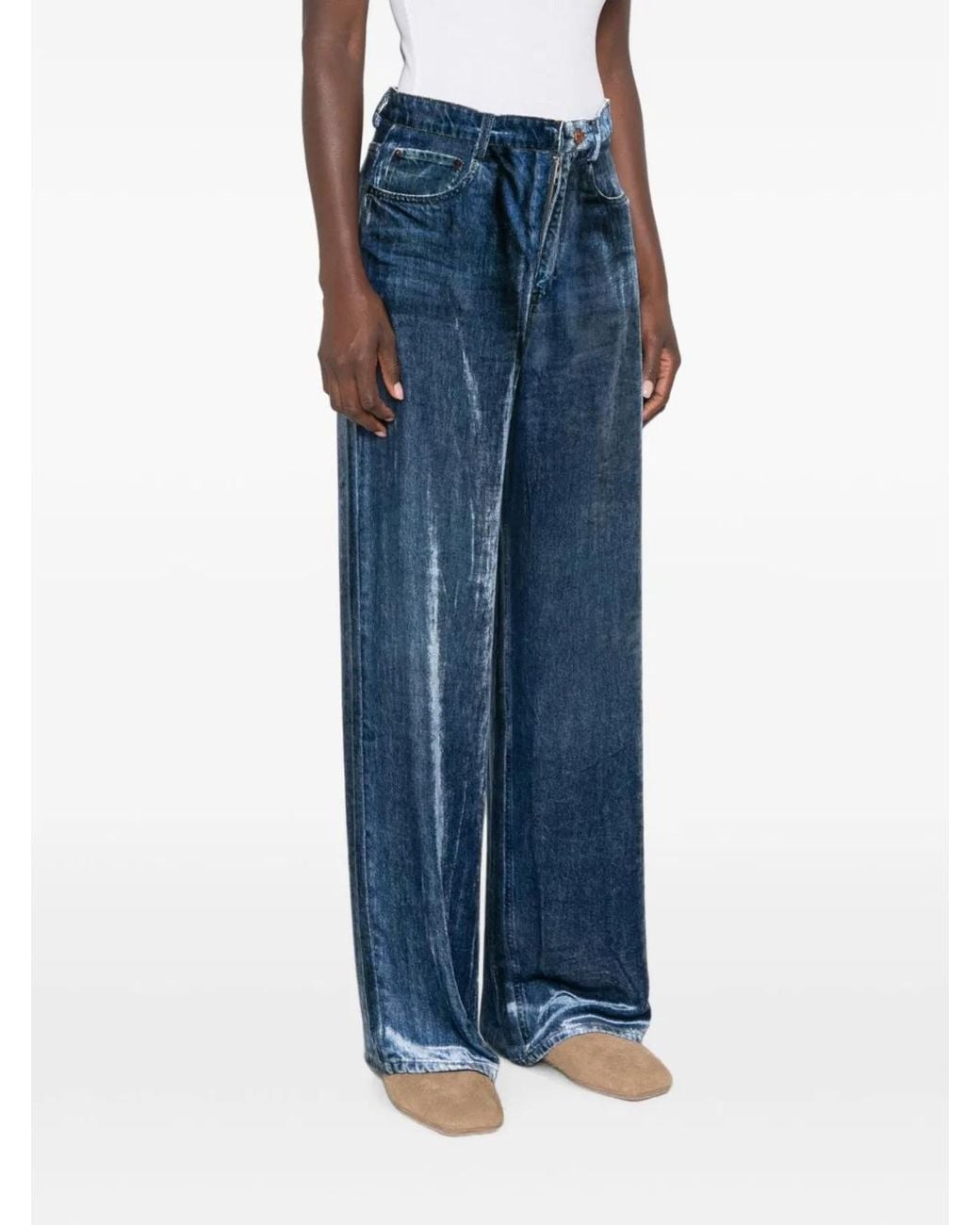 Pierre Louis Mascia Blue Velvet Five-Pocket Jeans