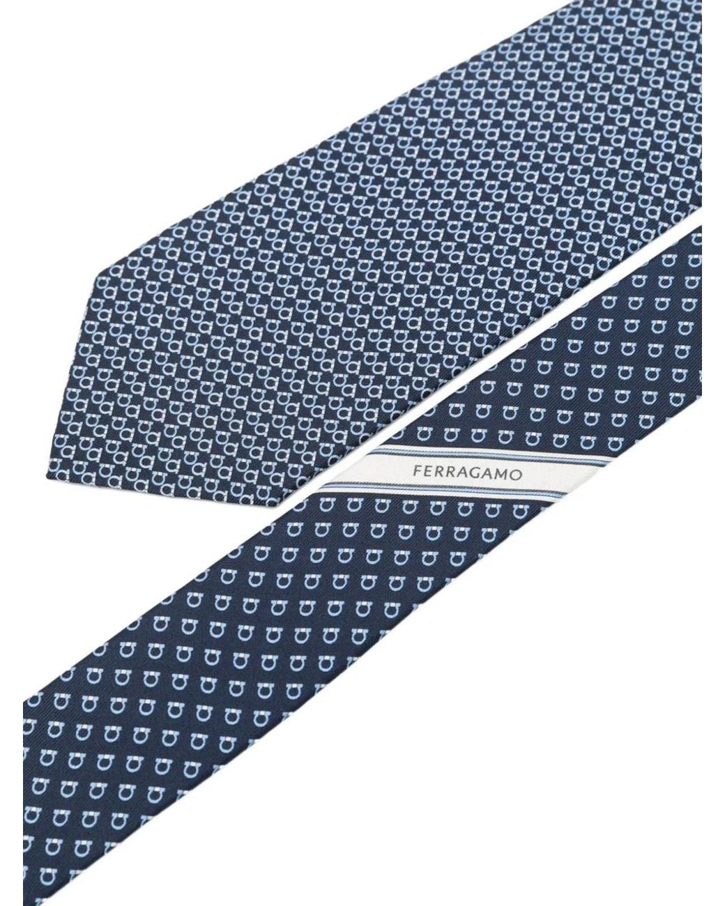 Ferragamo Blue Silk Tie for men