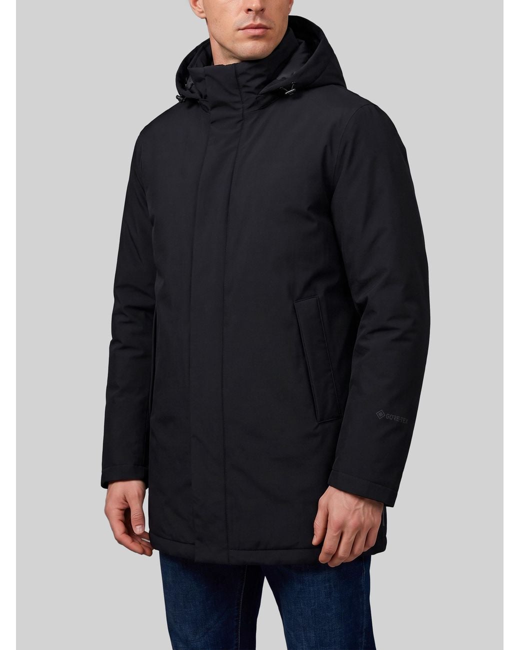 Herno Blue Gore-Tex Technical Parka With Hood for men