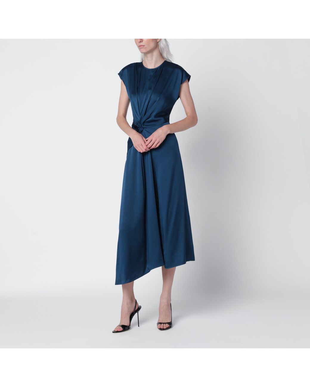 Victoria Beckham Blue Aria Dark Ocean Midi Dress