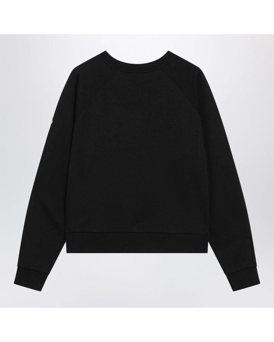 Moncler Black Sweatshirt With Logo Embroidery