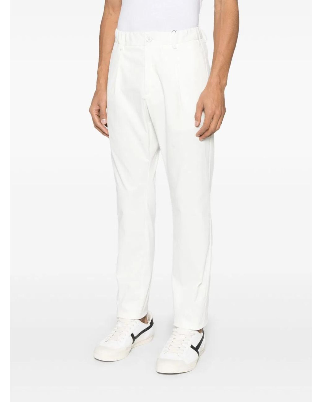 Herno White Cotton Trousers for men