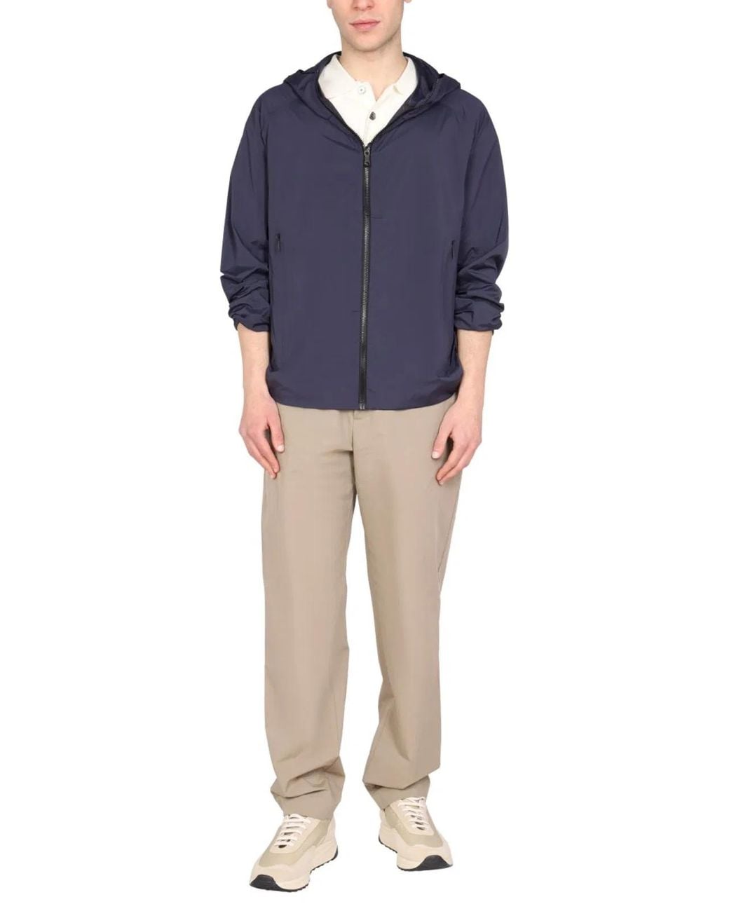 Monobi Blue Nylon Hood Jacket for men