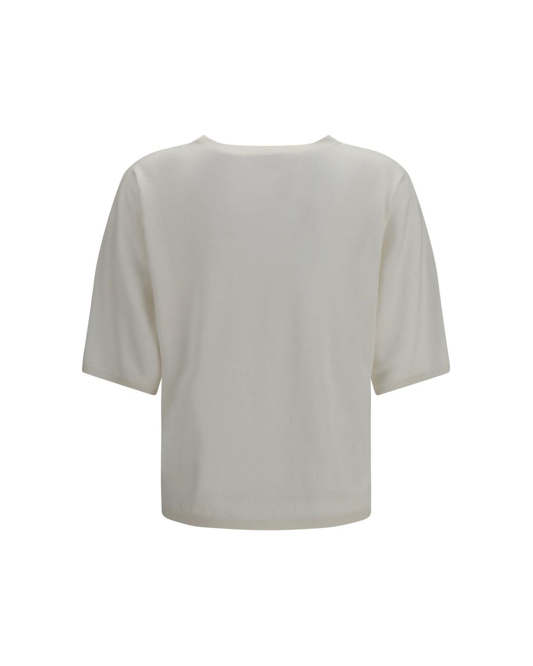 Brunello Cucinelli Gray Short-Sleeve Cashmere And Silk Sweater