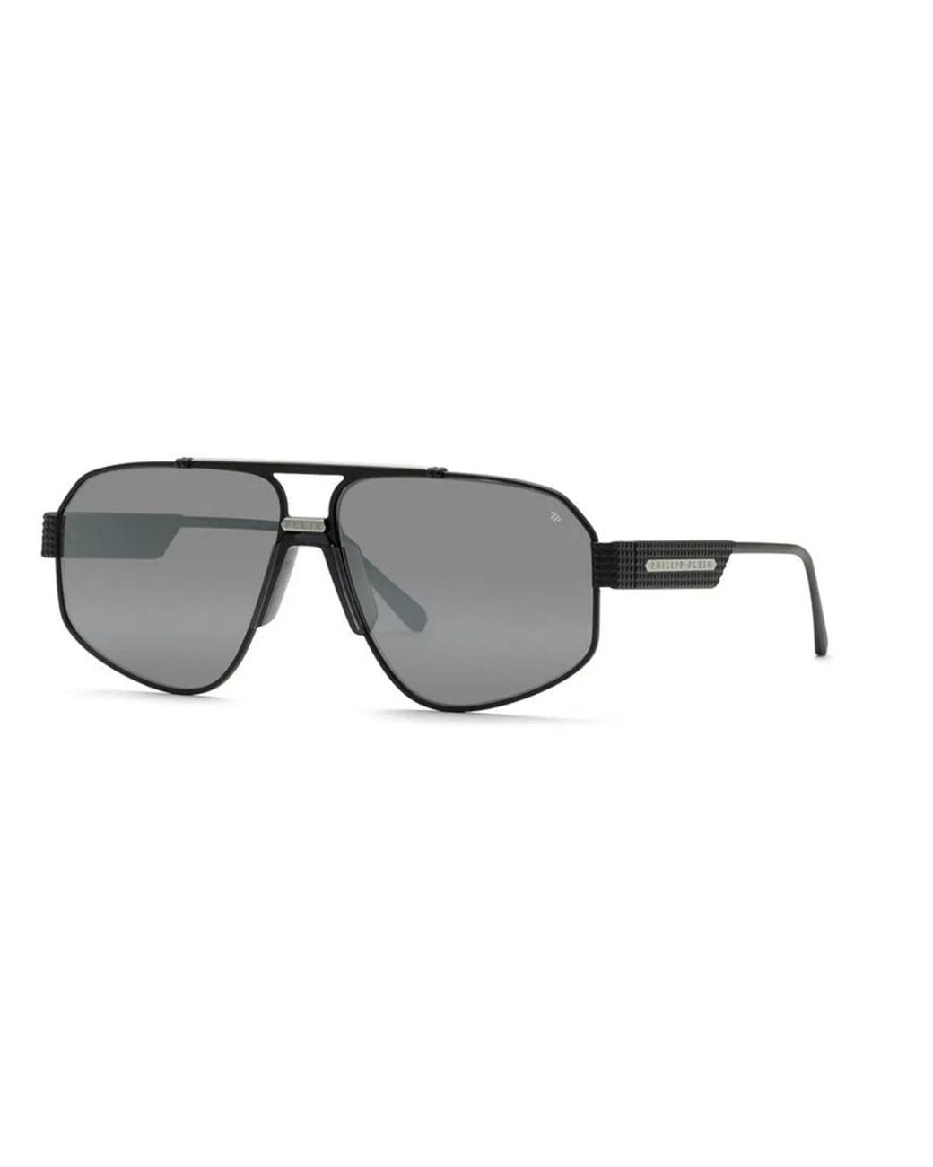 Philipp Plein Gray Matte Titanium Sunglasses