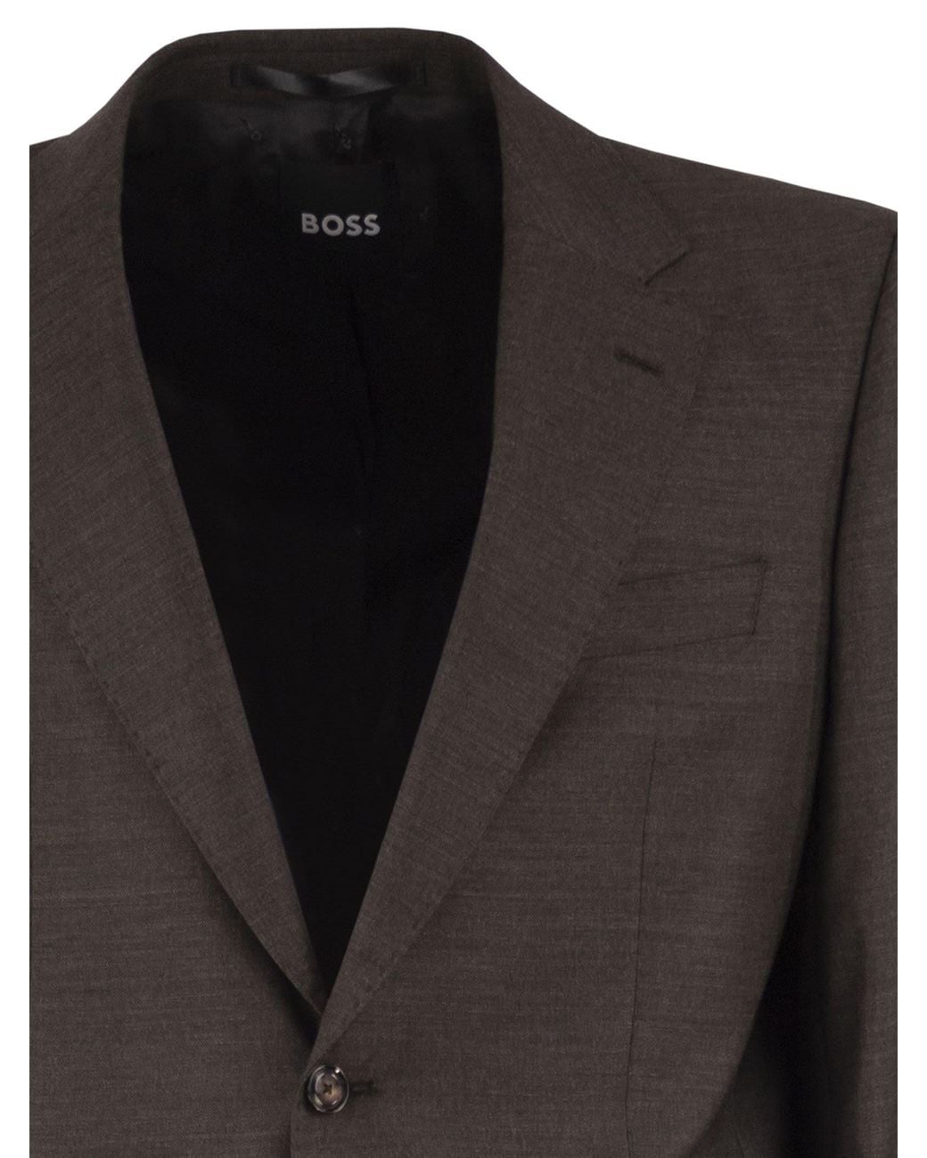 Boss Black Stretch Virgin Wool Suit for men