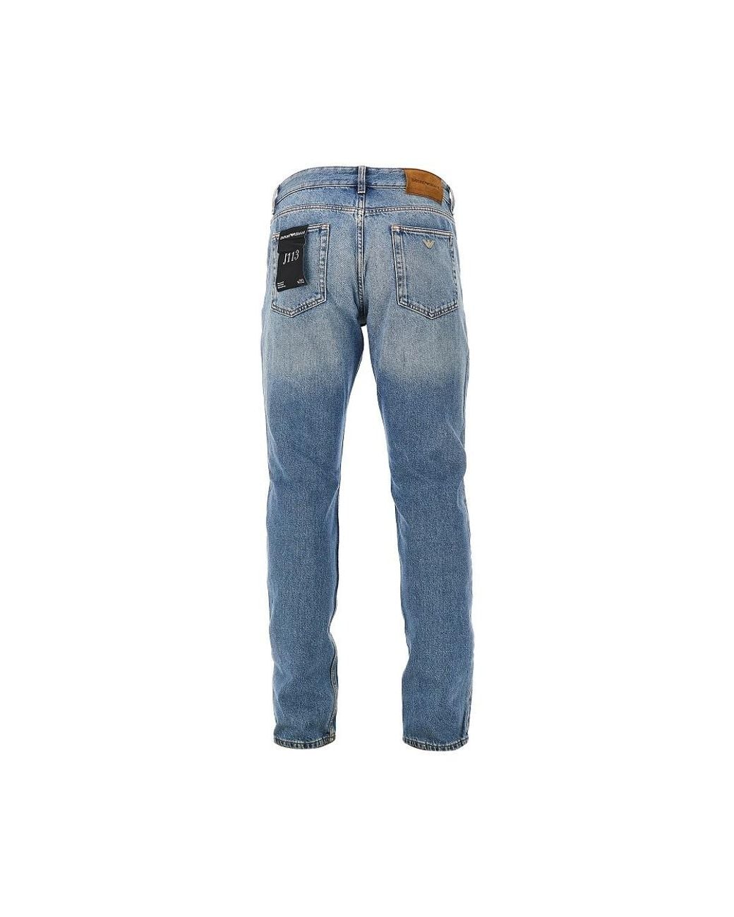 Emporio Armani Blue J113 Regular Fit Jeans for men