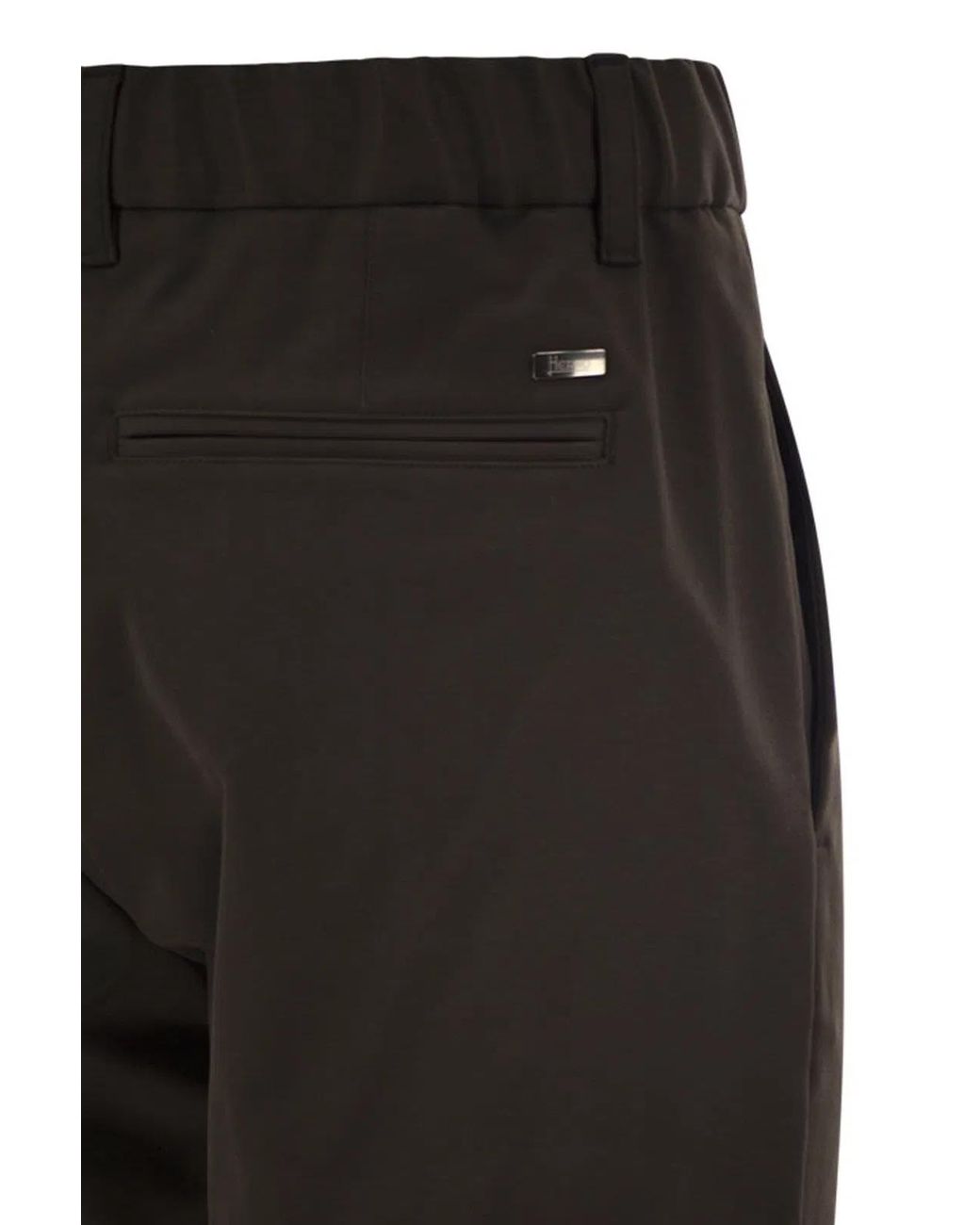 Herno Black Technical Fabric Drawstring Trousers for men