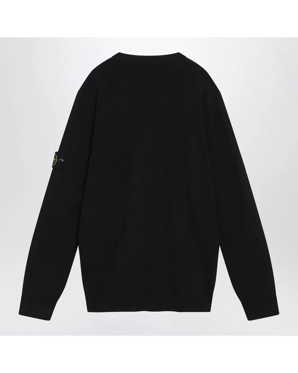 Stone Island Black Logo-Patch Crew-Neck Jumper for men