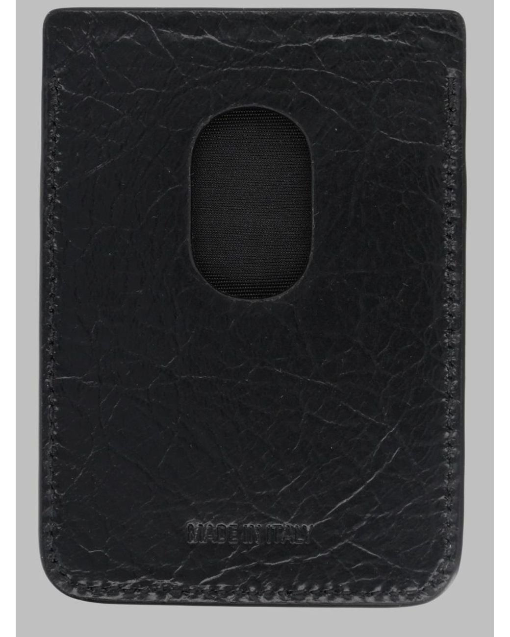 Balenciaga Black Portacarte Magnetico Con Stampa for men