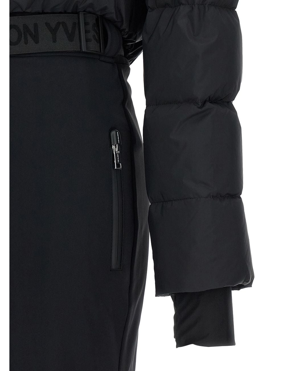 Yves Salomon Black Ski Suit Hood Lined