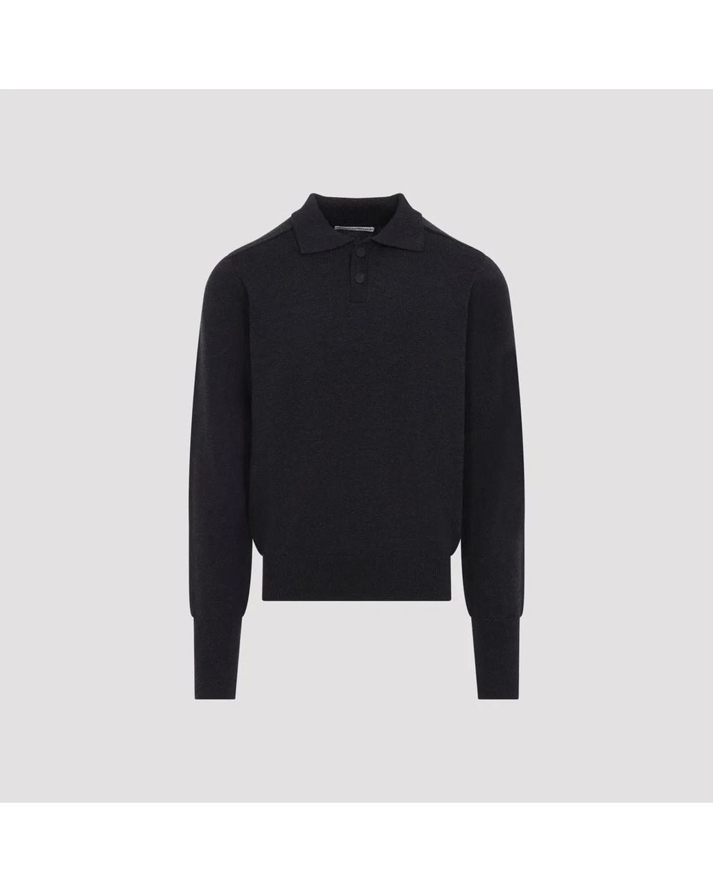 Studio Nicholson Black Coal Sark Polo Shirt Jumper for men
