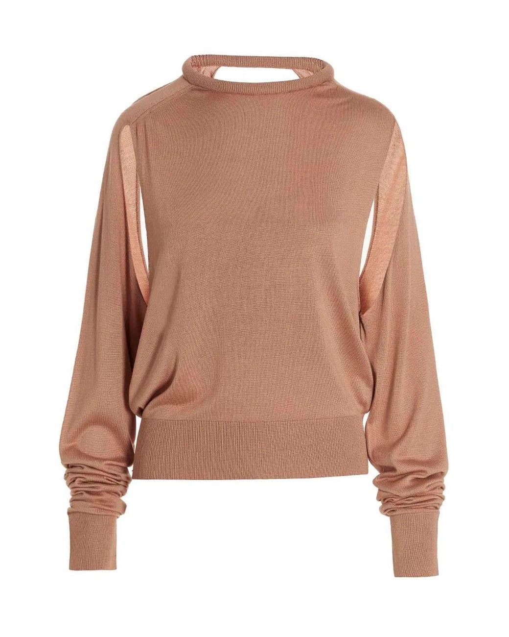 Ramael Brown Cut Out Insert Top Sweater