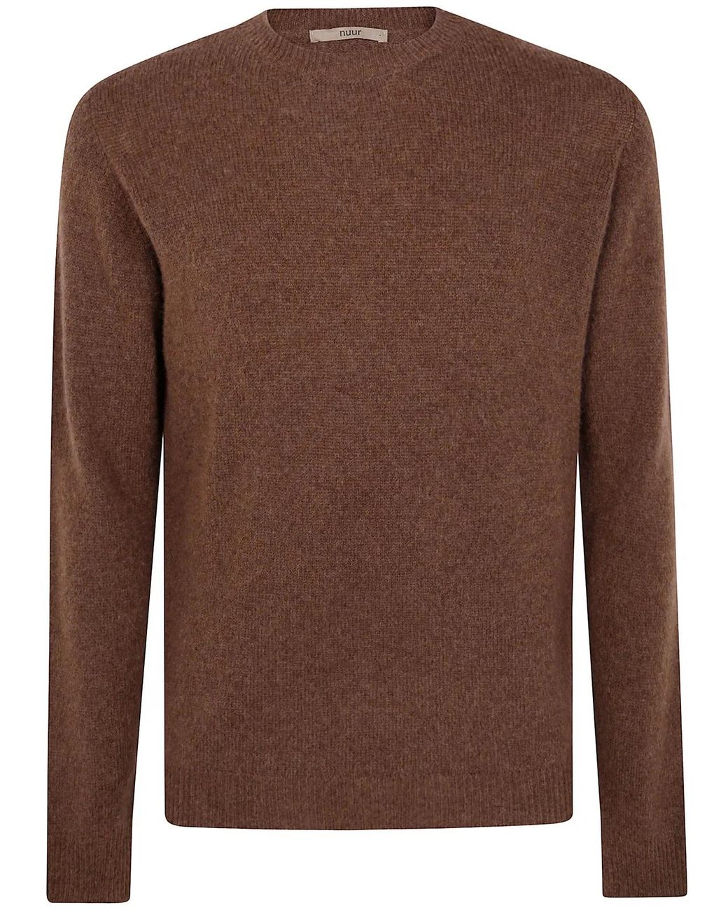 Nuur Brown Long Sleeves Swg Round Neck Sweater for men