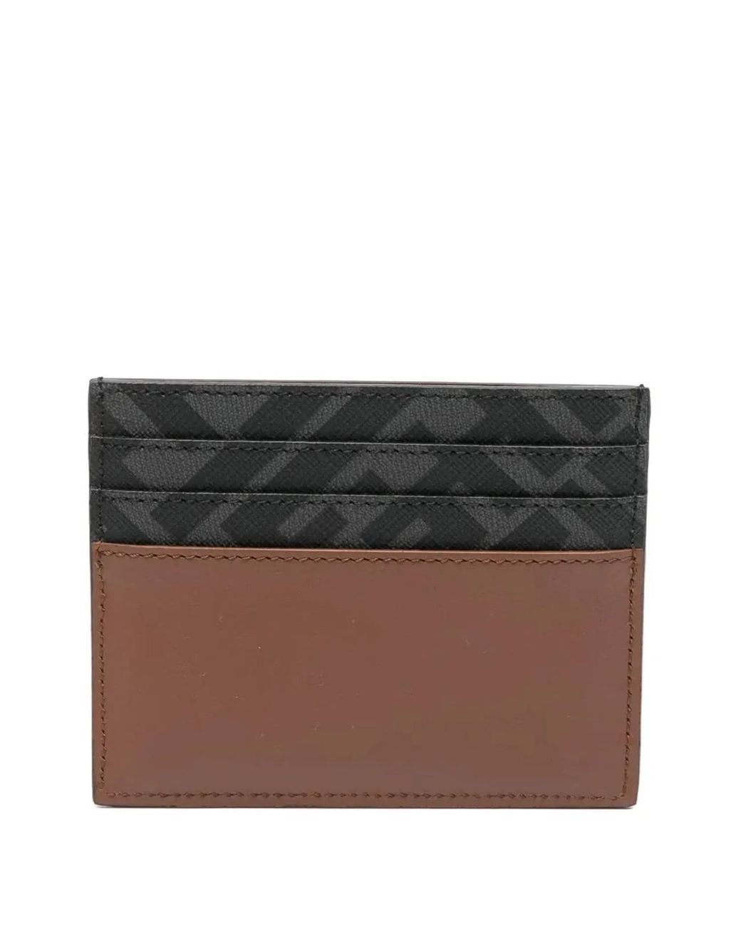 Fendi Black Ff Squared Leather Card Holder for men
