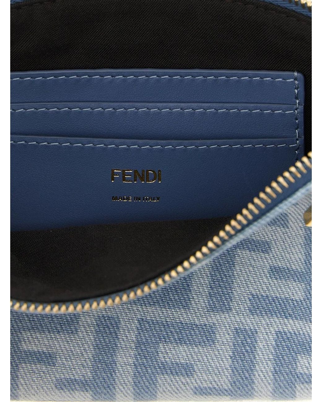 Fendi Blue 'Baguette' Pouch