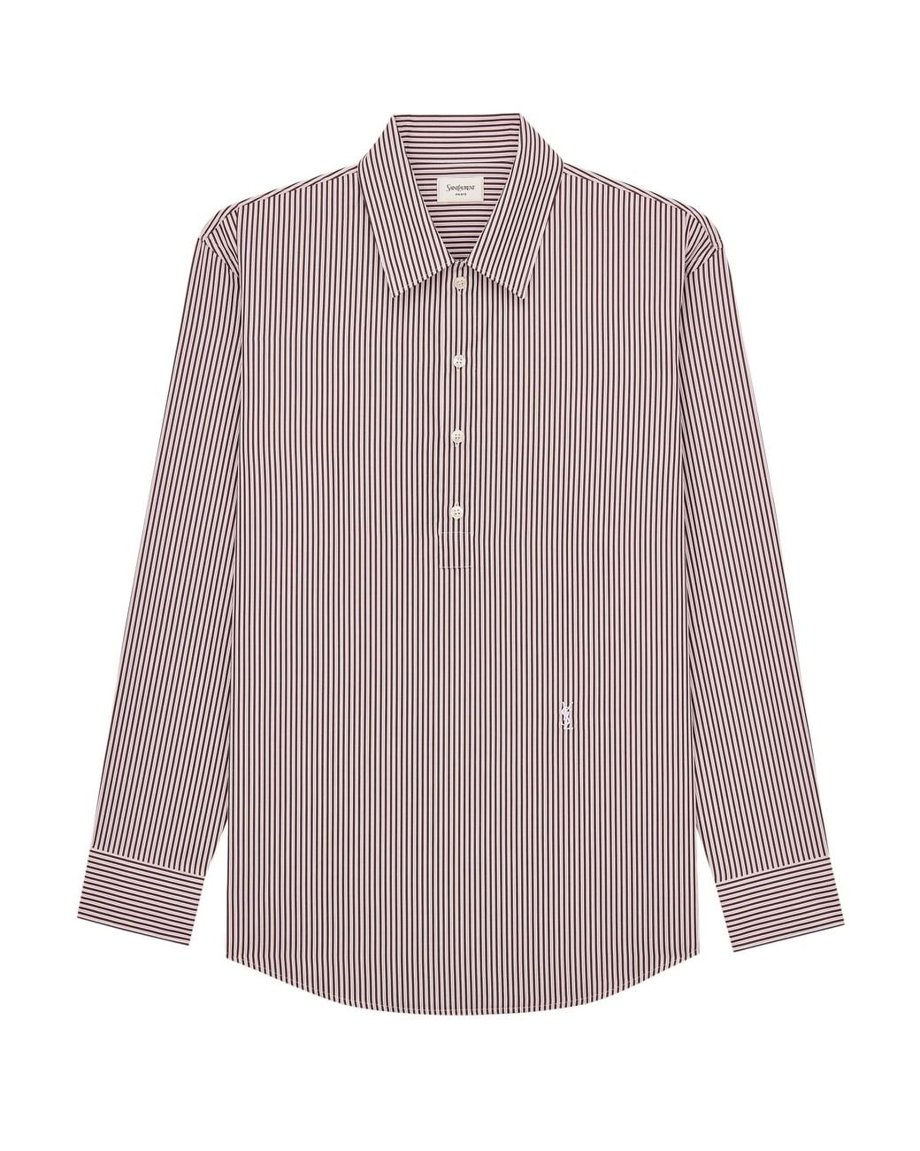 Saint Laurent Purple Embroidered Poplin Shirt for men