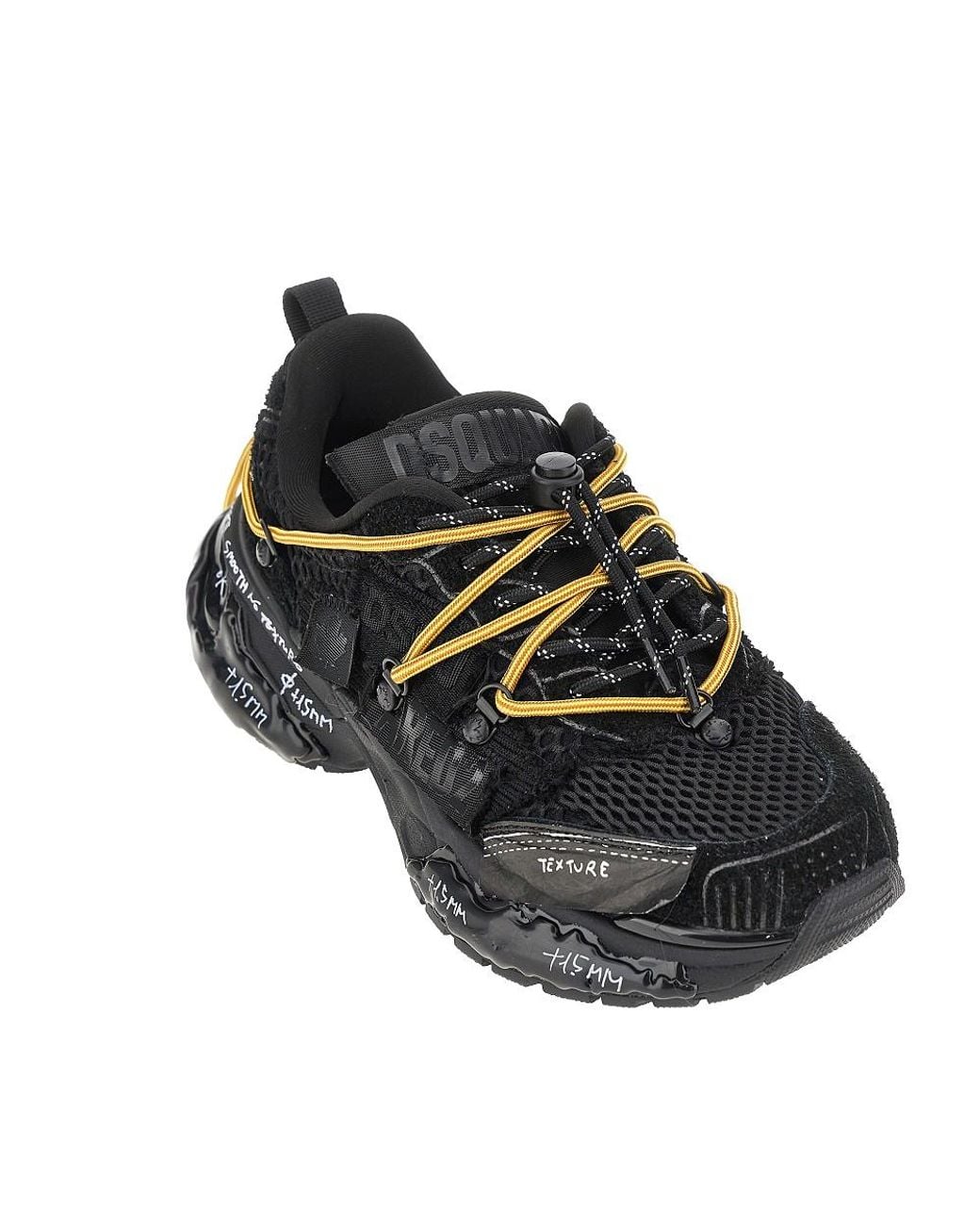 DSquared² Black Suede Leather And Mesh Faster Sneakers for men