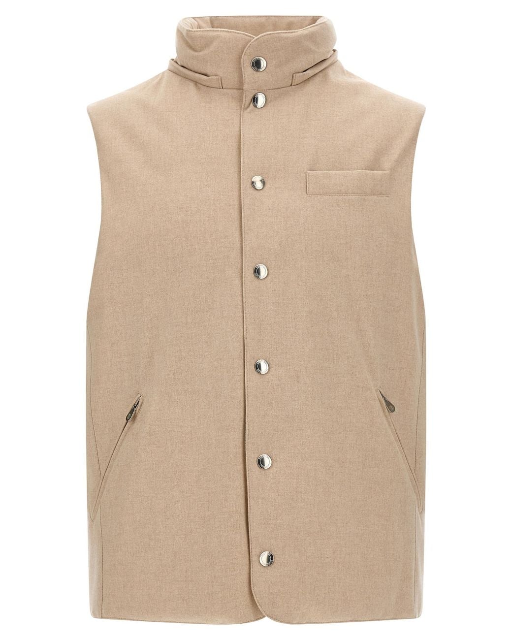 Brunello Cucinelli Natural Flannel Vest for men