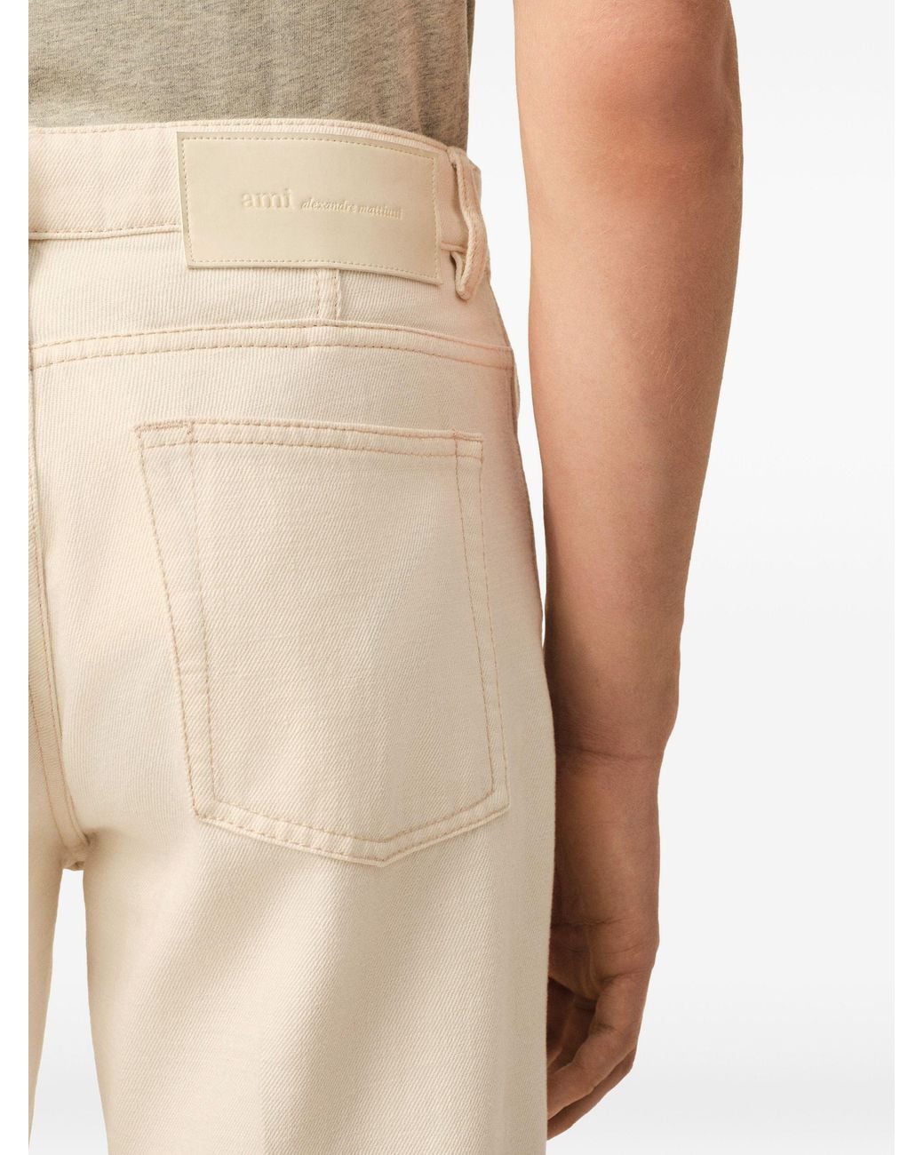 AMI White Parisian Fit Jeans for men