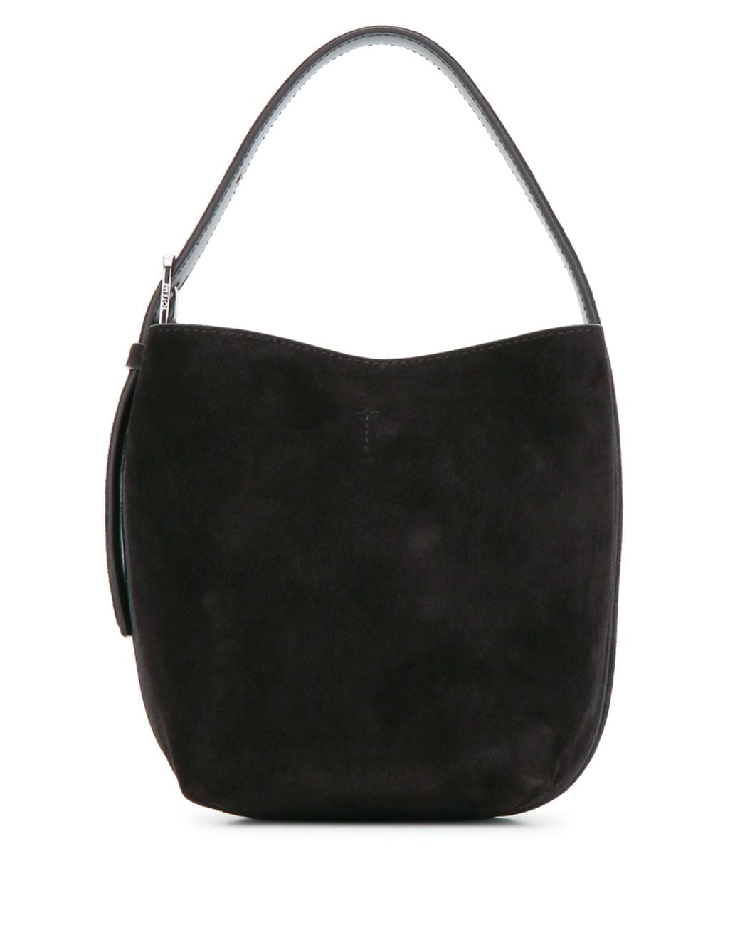Totême Black Petite Belted Suede Tote