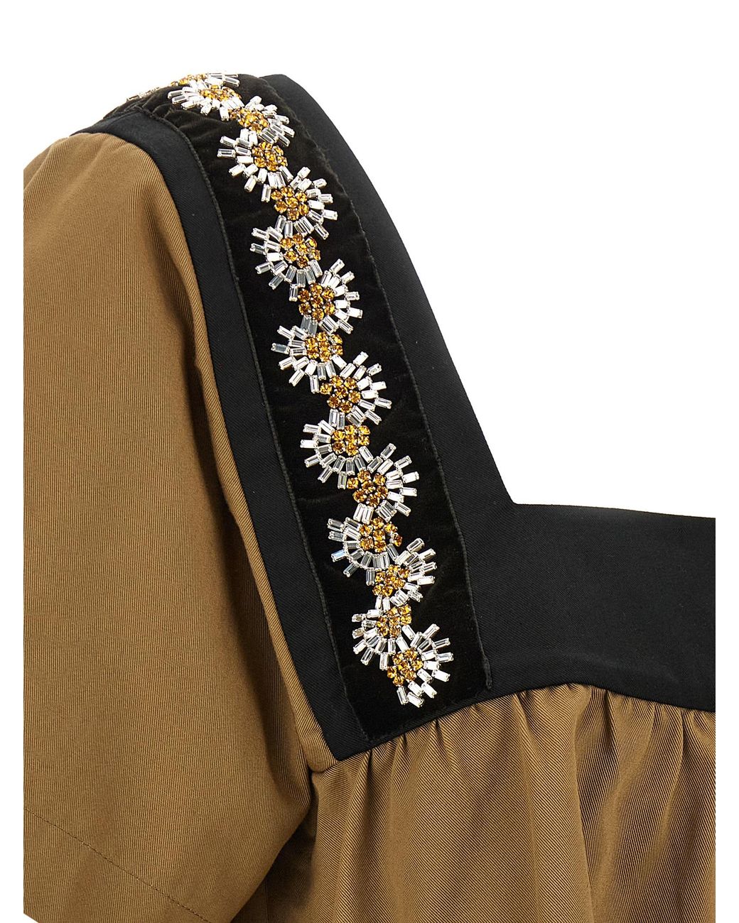 Prada Brown Embroidery Top