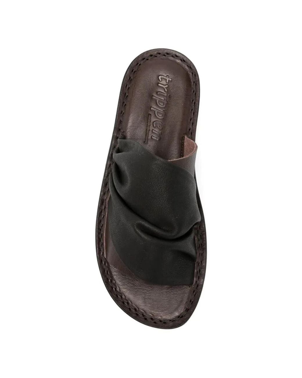 Trippen Black "Drift" Flat Sandals