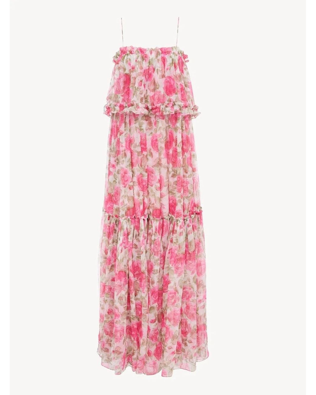 Chloé Pink Long Floreal Skirt