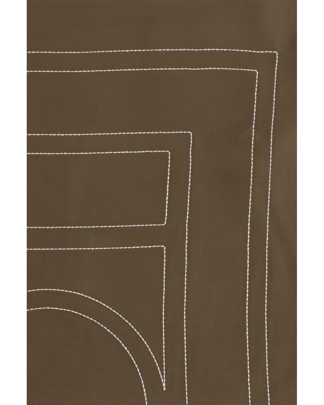 Totême Green Embroidered Monogram Scarf