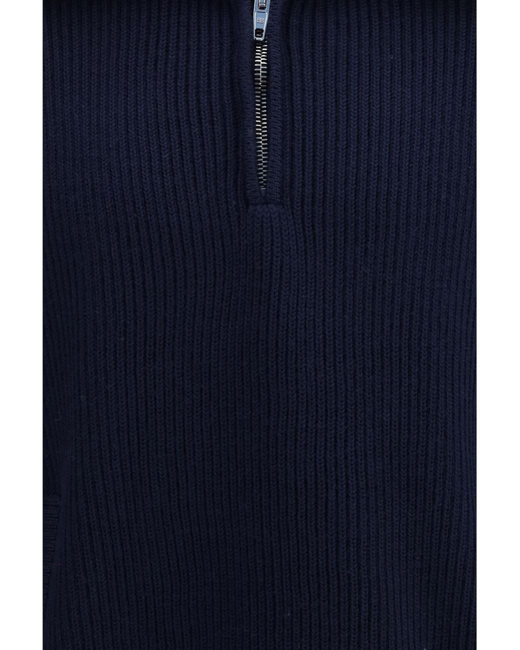 Balenciaga Blue Half Zip Knit Sweater for men