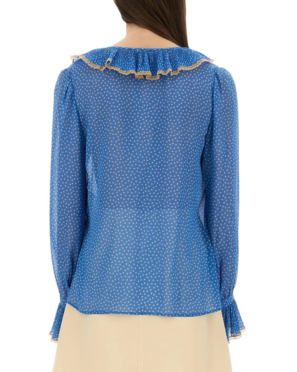 Valentino Garavani Blue Silk Blouse