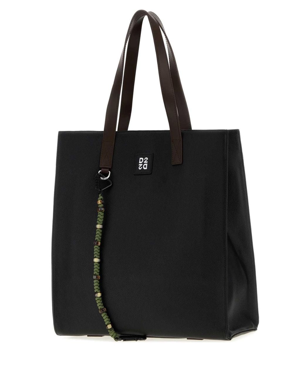 DSquared² Black Upside-Down Mini Leather Shopping Handbag With-Tone Hardware for men