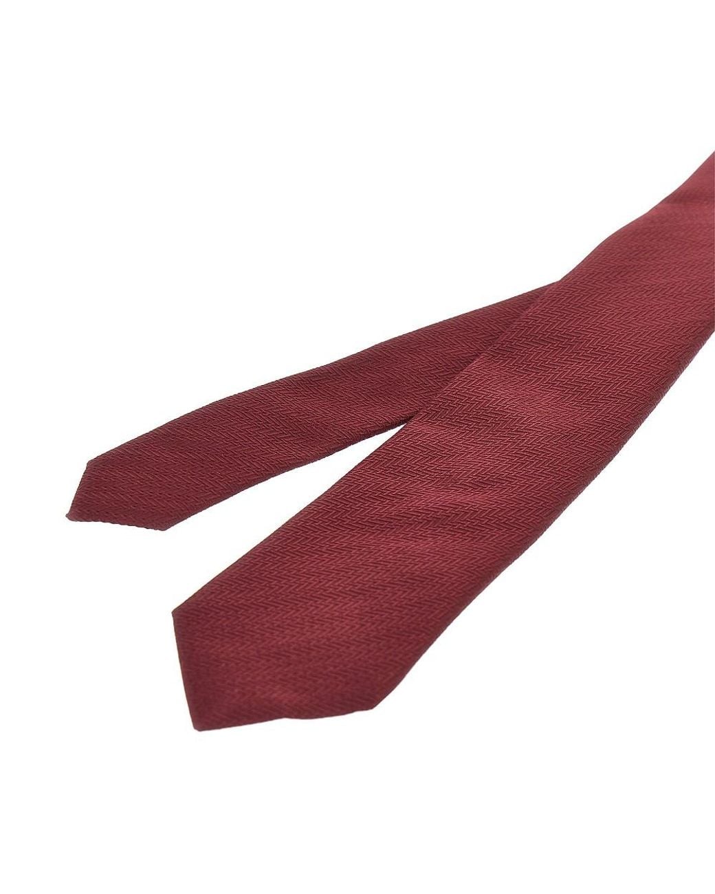 Emporio Armani Red Silk Necktie With Jacquard Motif for men