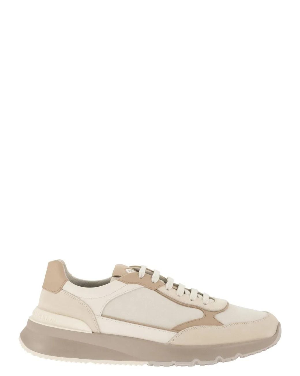 Brunello Cucinelli Natural Multicolour Leather And Suede Runner Sneakers for men