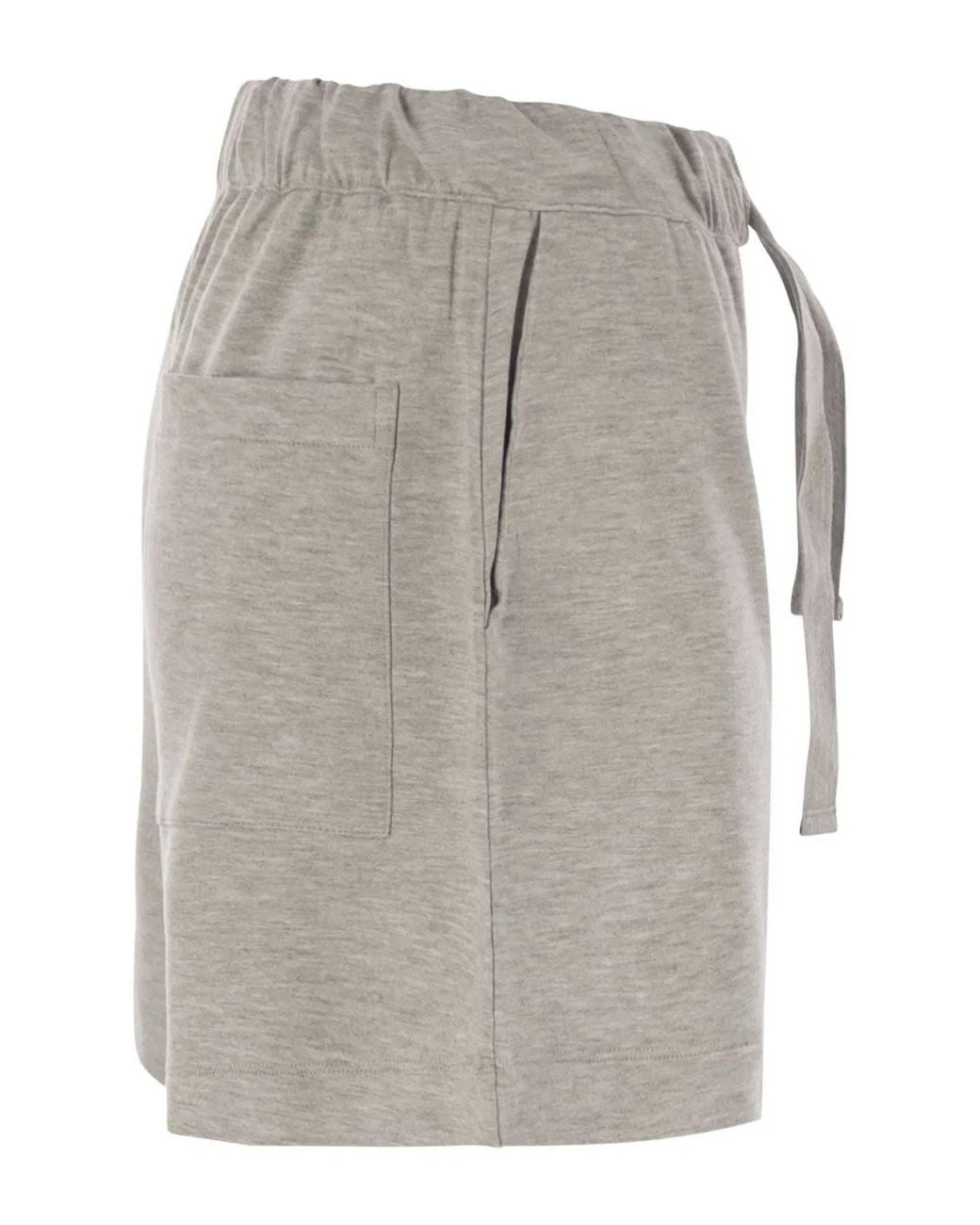 Majestic Gray Shorts With Drawstring Waist