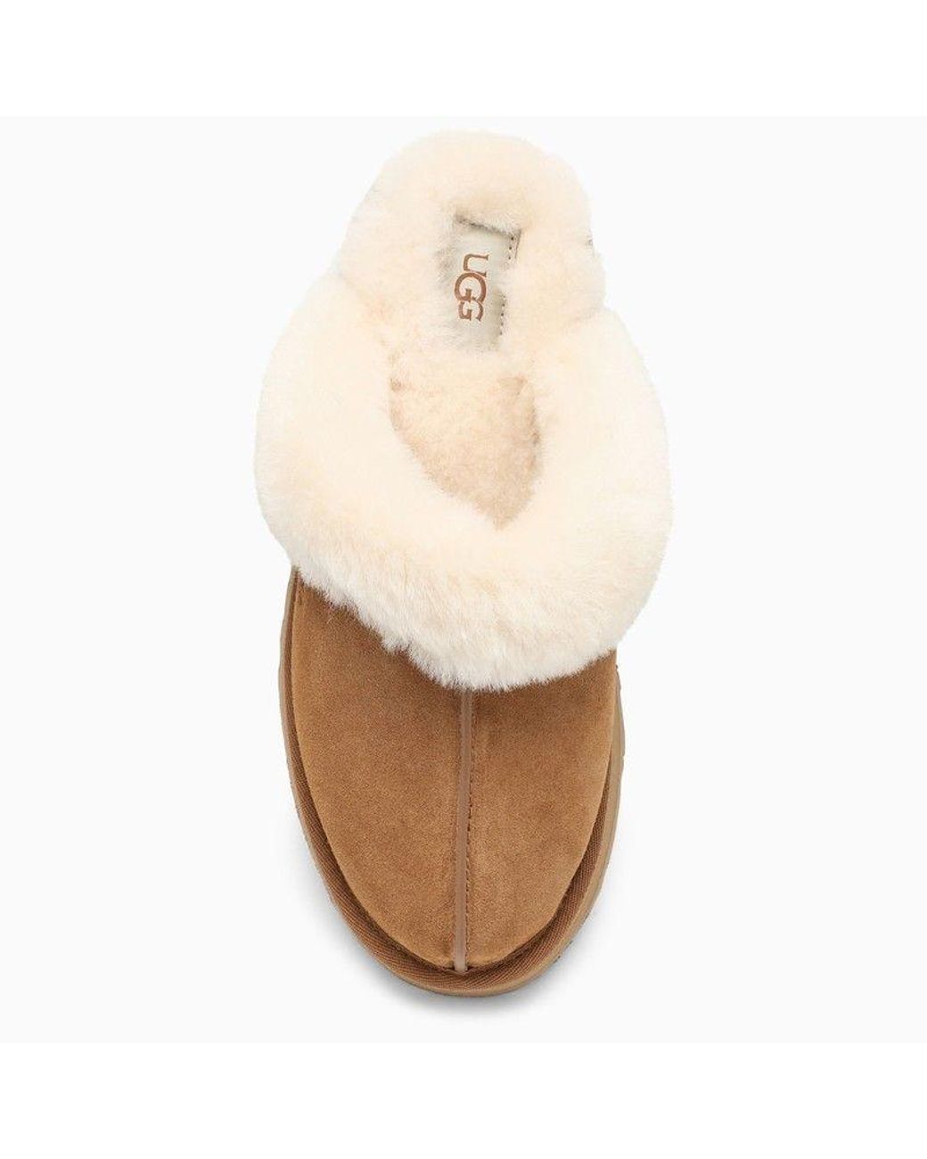 Ugg Brown Disquette Chestnut Eather Slip-Ons