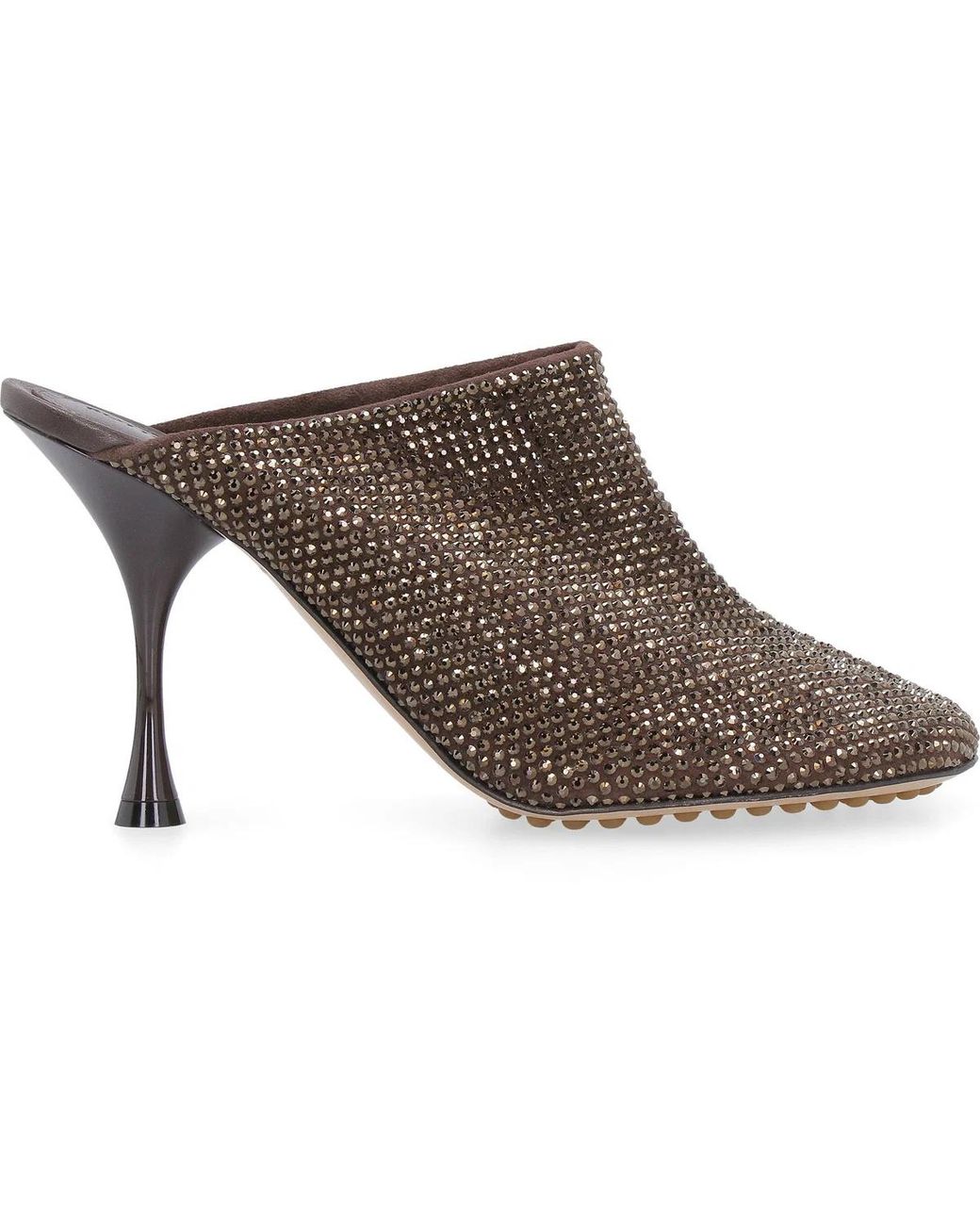 Bottega Veneta Brown Sparkle Dot Sock Leather Mules