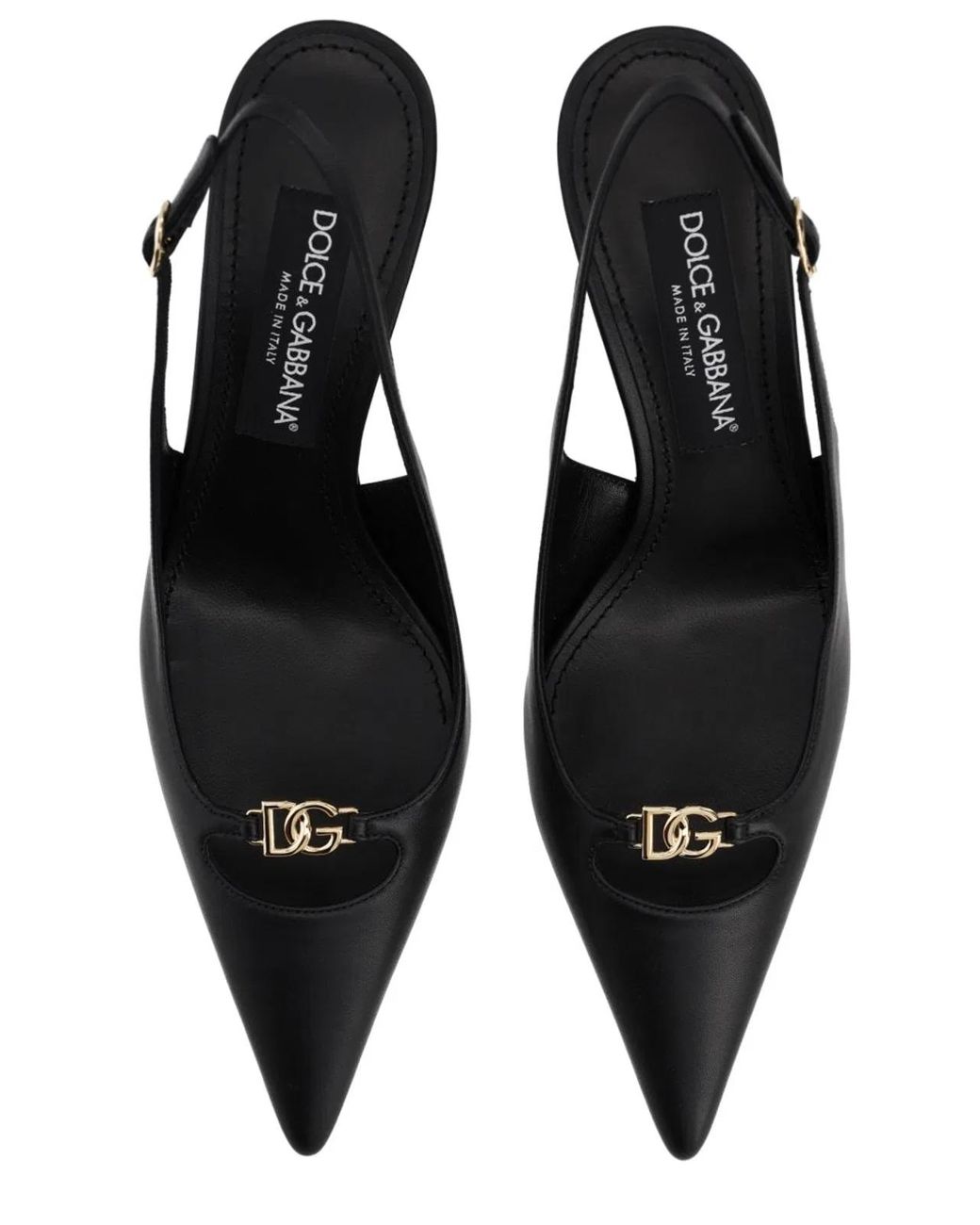 Dolce & Gabbana White Silk Nappa Slingbacks