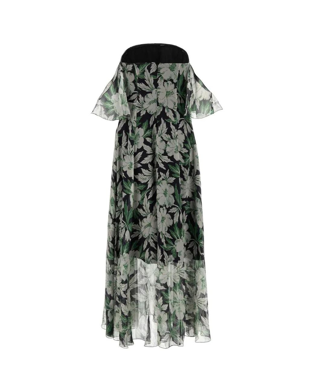 Loewe Green Printed Silk Dress